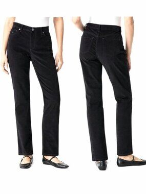Woolrich Black Stretch Corduroy Pants Size 8 Straight Leg EUC